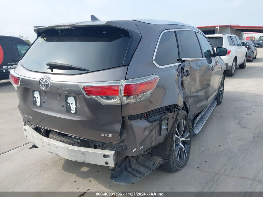 VIN 5TDKKRFH9GS125591 2016 Toyota Highlander, Xle V6 no.4