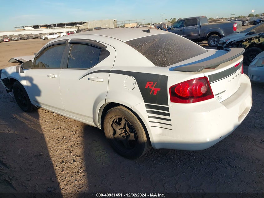 Vin: 1c3cdzab0dn541729, lot: 41421173, dodge avenger se 20133