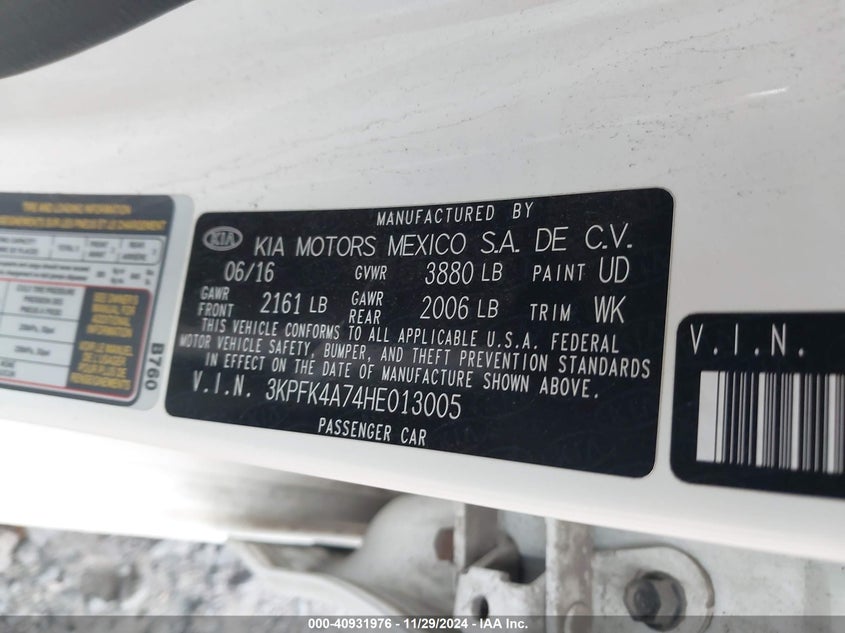 2017 KIA FORTE LX - 3KPFK4A74HE013005