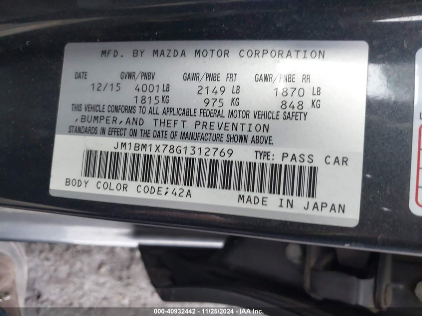 2016 MAZDA MAZDA3 I GRAND TOURING - JM1BM1X78G1312769