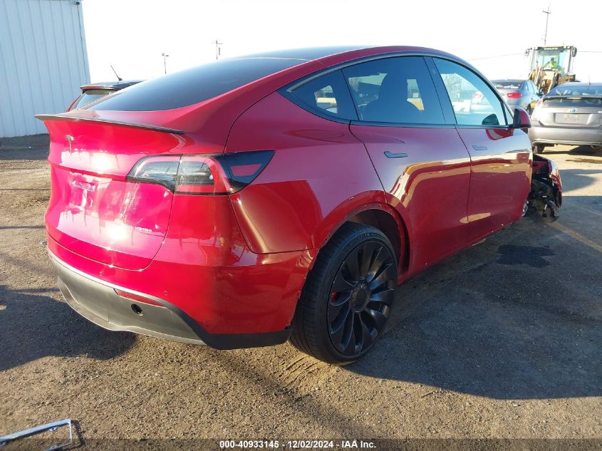 VIN 7SAYGDEF1NF405119 2022 Tesla Model Y, Performan... no.4