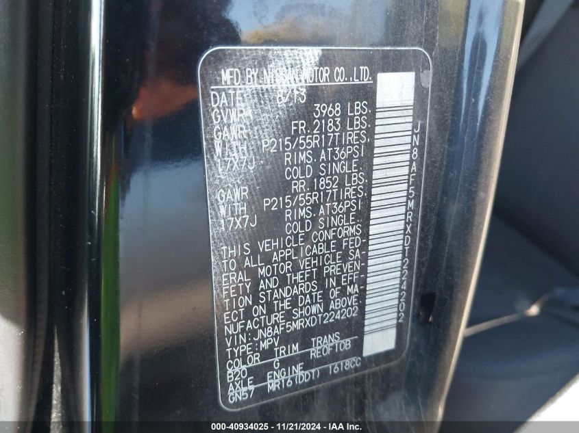 2013 NISSAN JUKE S - JN8AF5MRXDT224202