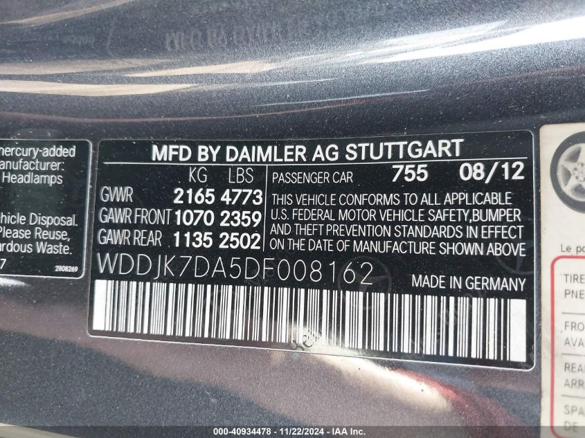 VIN WDDJK7DA5DF008162 2013 Mercedes-Benz SL 550 no.9