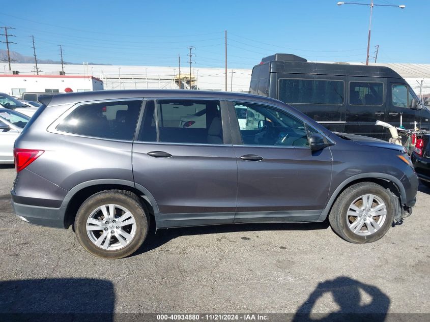 2017 Honda Pilot Lx VIN: 5FNYF5H15HB014856 Lot: 40934880