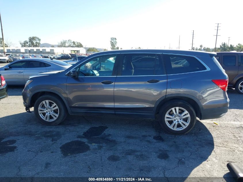 2017 Honda Pilot Lx VIN: 5FNYF5H15HB014856 Lot: 40934880