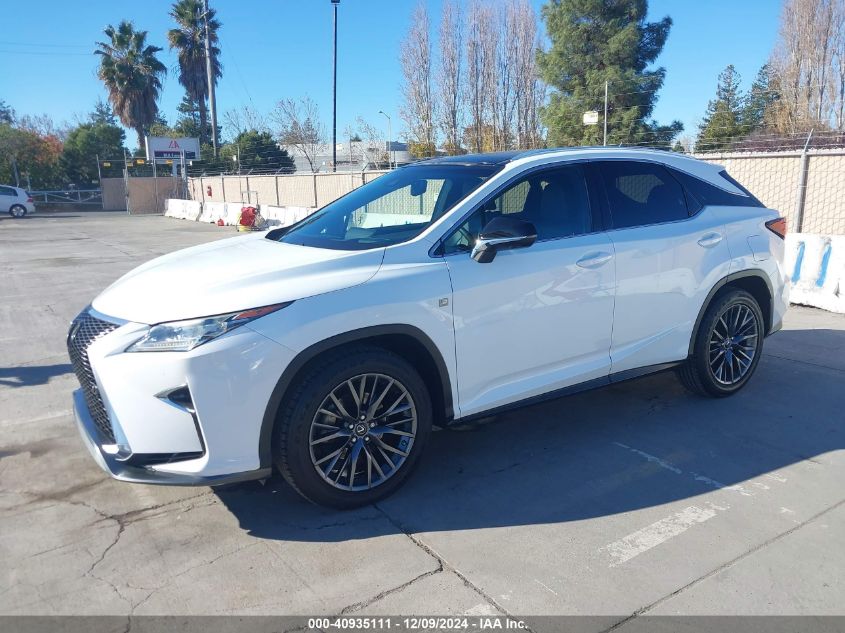 VIN 2T2BZMCA2GC043129 2016 Lexus RX, 350 F Sport no.2