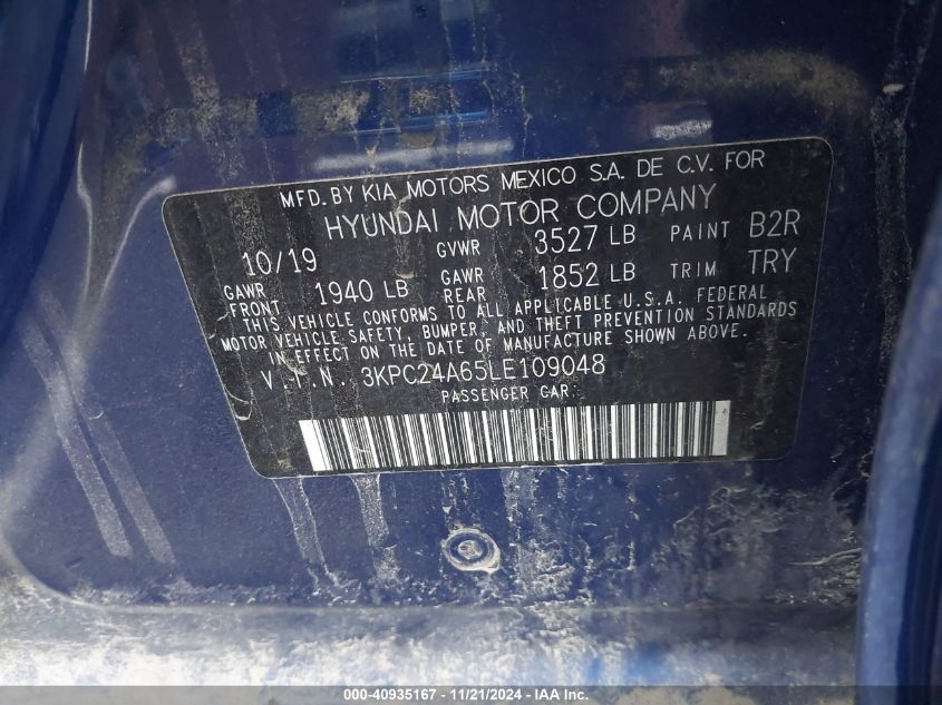 2020 HYUNDAI ACCENT SE - 3KPC24A65LE109048