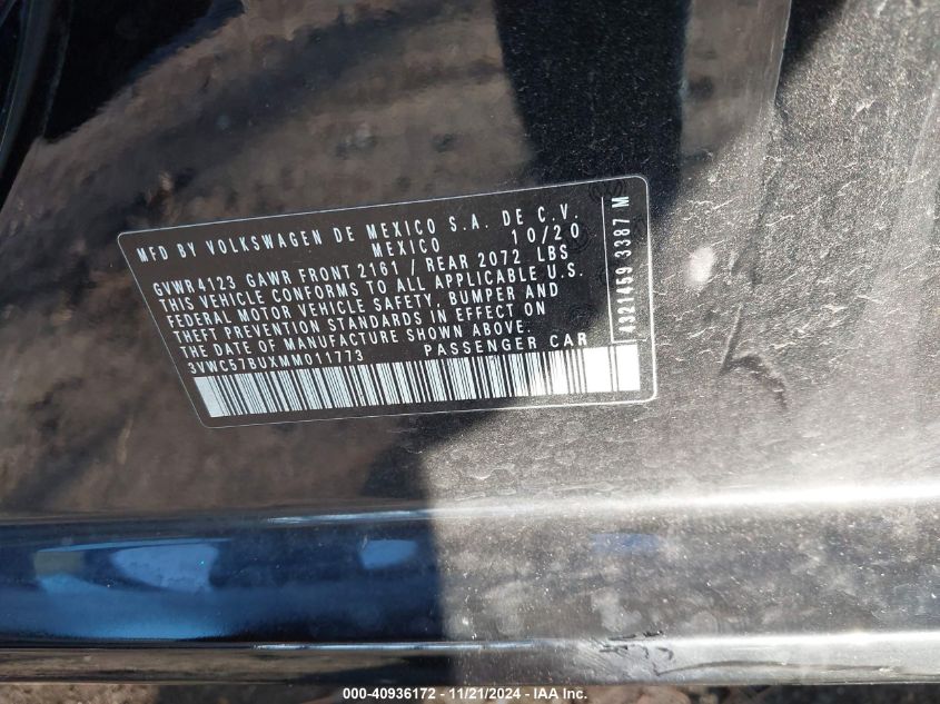 2021 VOLKSWAGEN JETTA VIN: 3VWC57BUXMM011773