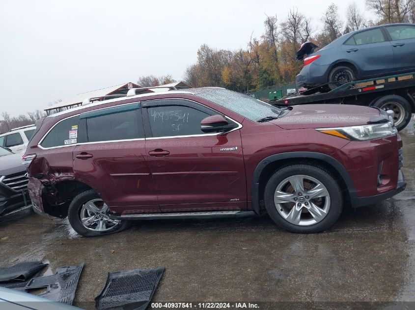 2017 Toyota Highlander Hybrid Limited VIN: 5TDDGRFH9HS024322 Lot: 40937541