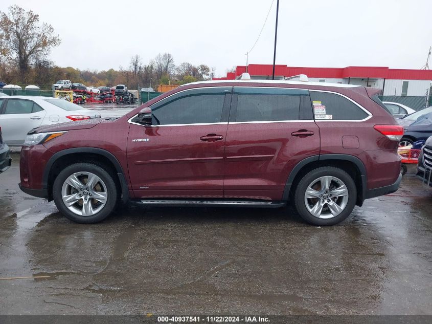 2017 Toyota Highlander Hybrid Limited VIN: 5TDDGRFH9HS024322 Lot: 40937541