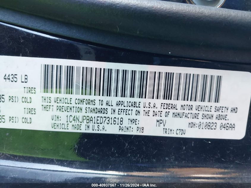 VIN 1C4NJPBA1ED731618 2014 JEEP PATRIOT no.9