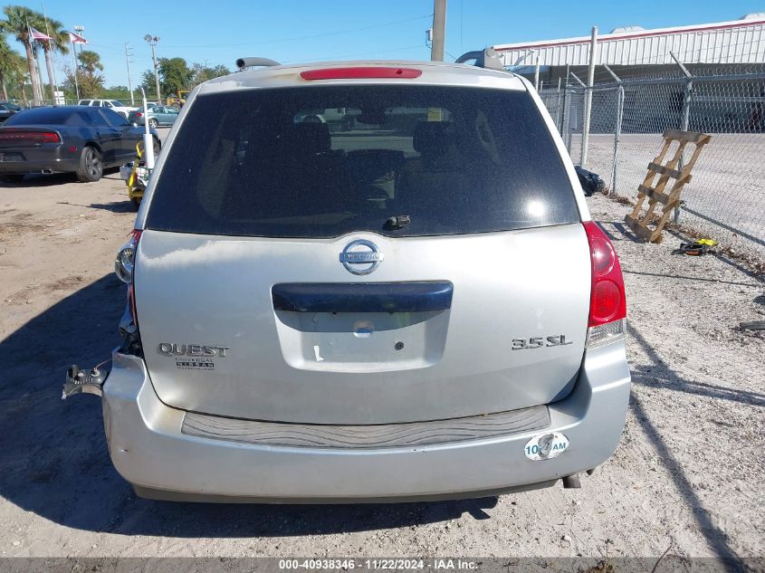 2004 Nissan Quest 3.5 Sl VIN: 5N1BV28U44N369591 Lot: 40938346