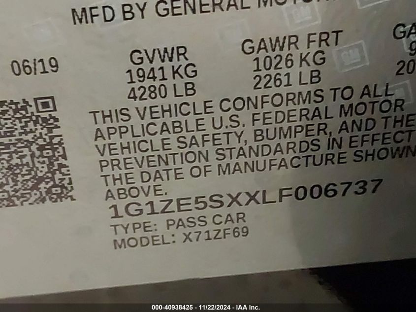 2020 CHEVROLET MALIBU FWD PREMIER - 1G1ZE5SXXLF006737