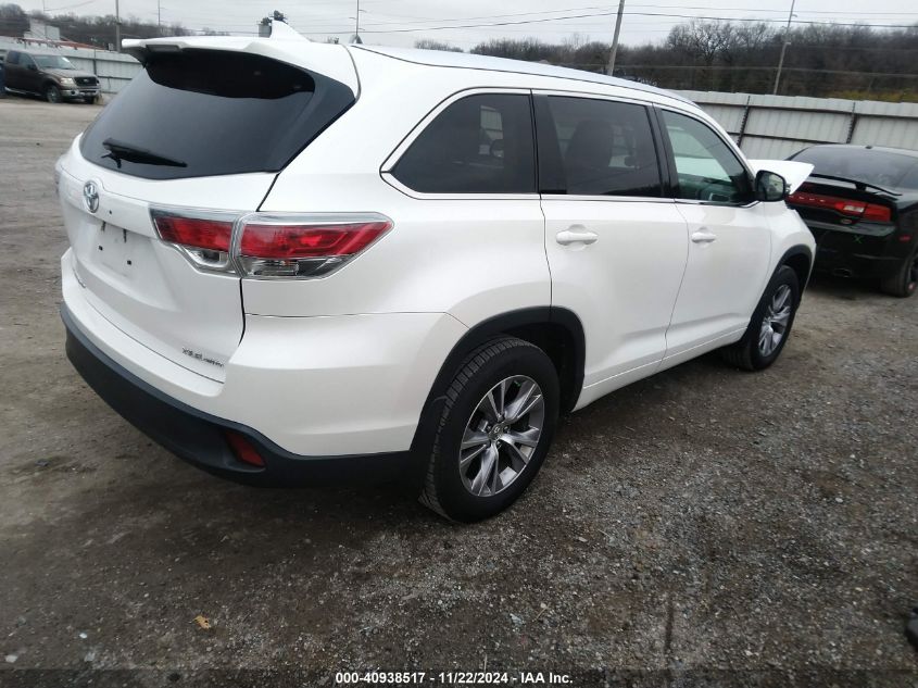 VIN 5TDJKRFH0FS084519 2015 Toyota Highlander, Xle V6 no.4