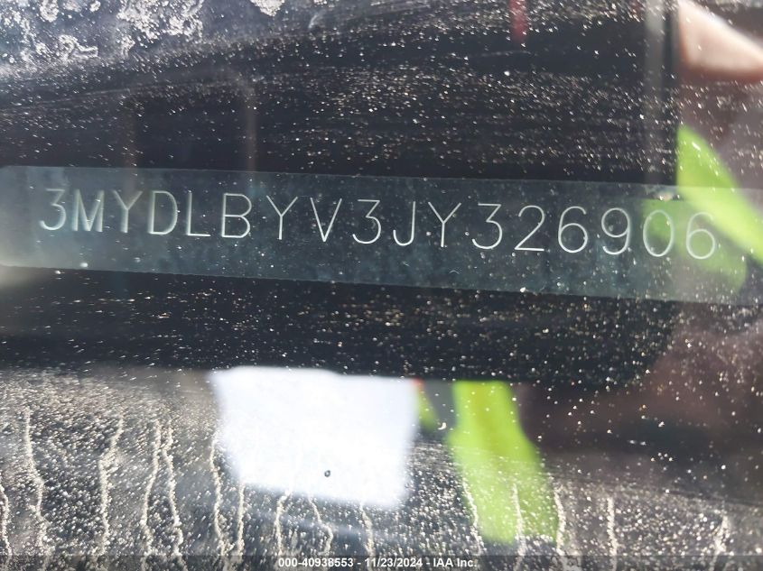 2018 TOYOTA YARIS IA VIN: 3MYDLBYV3JY326906