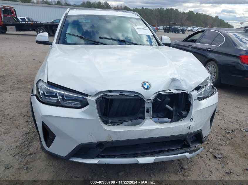 2022 BMW X3 xDrive30I VIN: 5UX53DP04N9K55617 Lot: 40938708