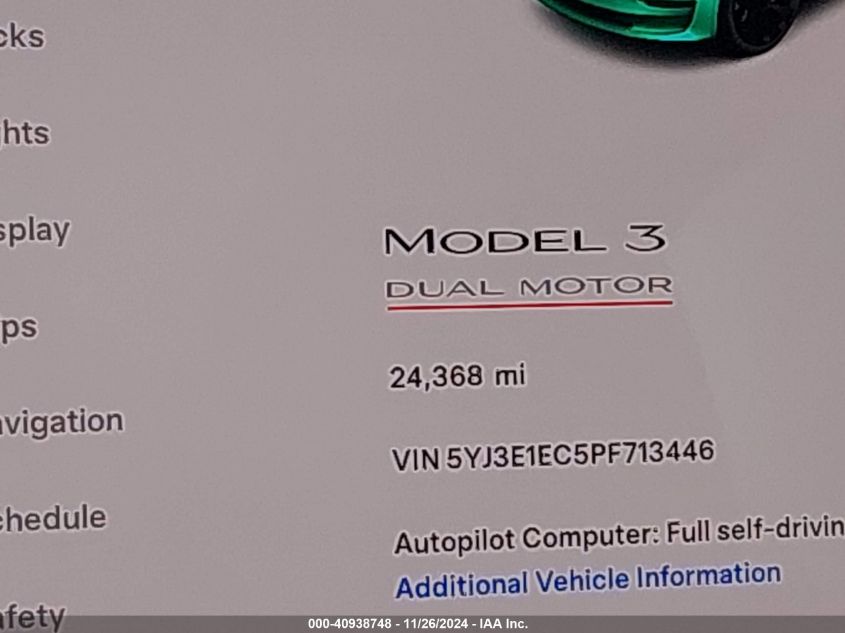 VIN 5YJ3E1EC5PF713446 2023 Tesla Model 3, Performan... no.15