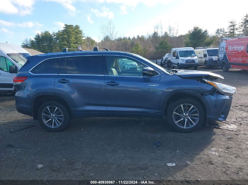 2018 Toyota Highlander Hybrid Xle VIN: 5TDJGRFH2JS044131 Lot: 40938967