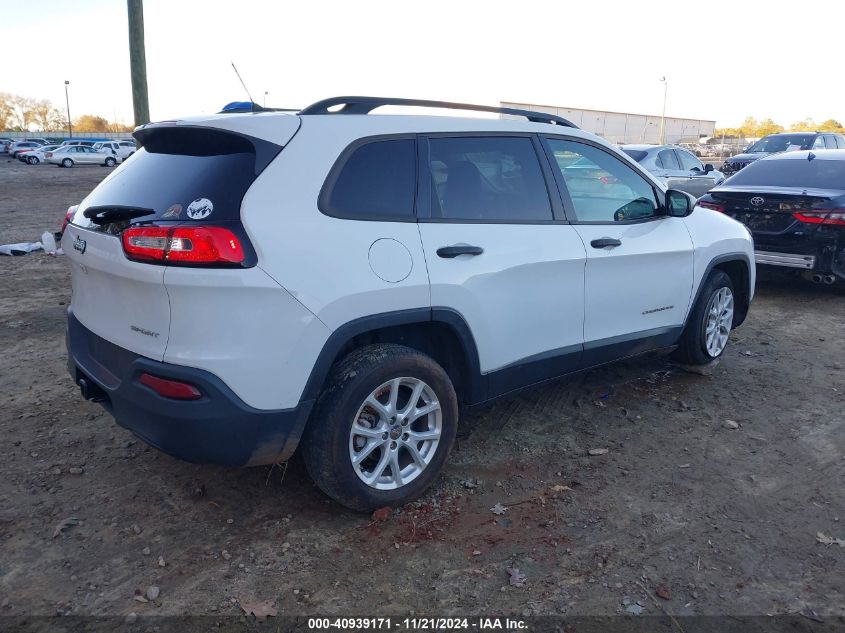 2016 Jeep Cherokee Sport VIN: 1C4PJLAB8GW273546 Lot: 40939171