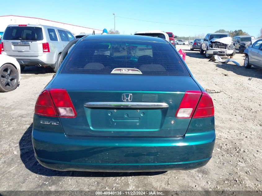 2002 Honda Civic Lx VIN: 1HGES16562L054995 Lot: 40940135