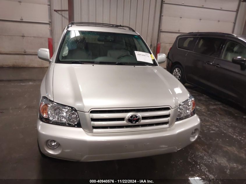 2007 Toyota Highlander V6 VIN: JTEGP21A870132684 Lot: 40940576