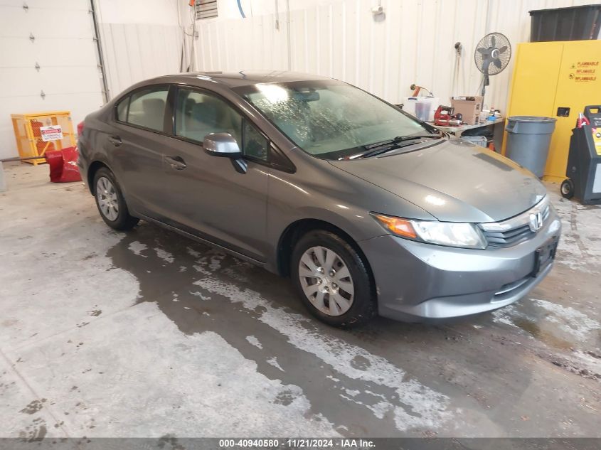 2012 Honda Civic Lx VIN: 19XFB2F5XCE375411 Lot: 40940580