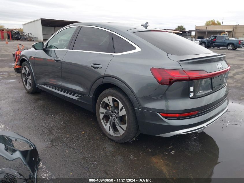 2021 Audi E-Tron Sportback Prestige Quattro VIN: WA13AAGEXMB007379 Lot: 40940650