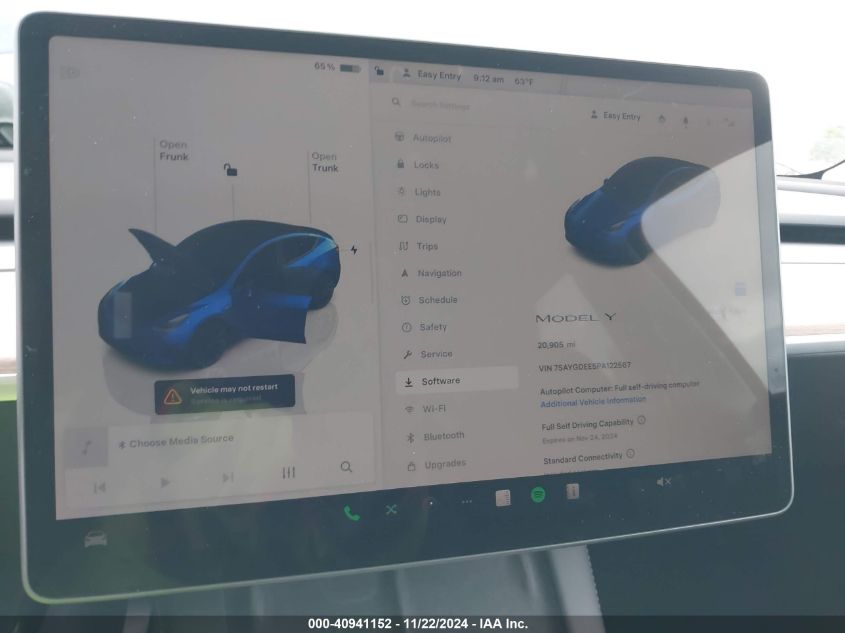2023 Tesla Model Y Awd/Long Range Dual Motor All-Wheel Drive VIN: 7SAYGDEE5PA122567 Lot: 40941152