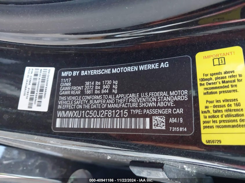 2018 MINI HARDTOP COOPER - WMWXU1C50J2F81215