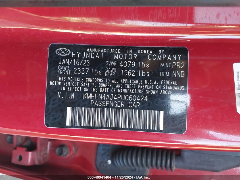 2023 HYUNDAI ELANTRA VIN: KMHLN4AJ4PU060424