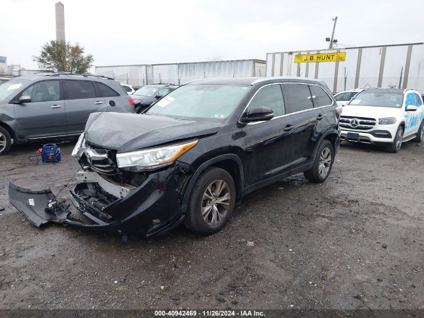 VIN 5TDJKRFH0FS107023 2015 Toyota Highlander, Xle V6 no.2