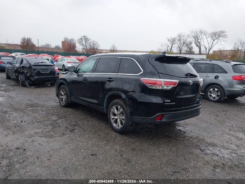 VIN 5TDJKRFH0FS107023 2015 Toyota Highlander, Xle V6 no.3