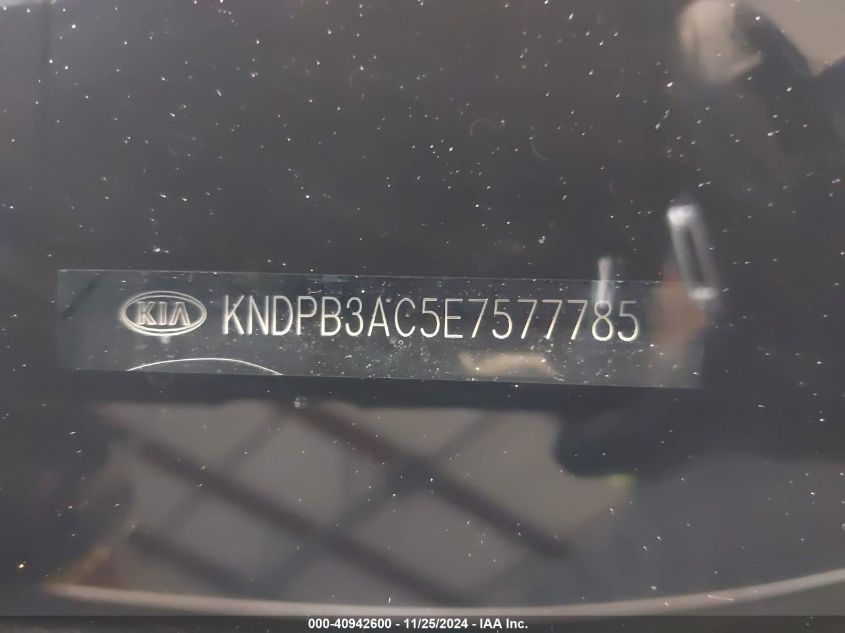 2014 Kia Sportage Lx VIN: KNDPB3AC5E7577785 Lot: 40942600