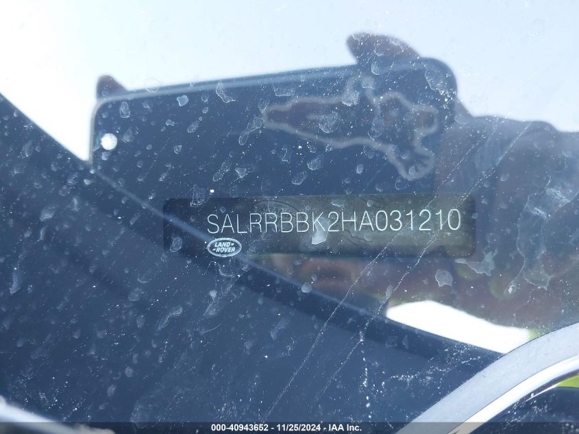 2017 LAND ROVER DISCOVERY HSE - SALRRBBK2HA031210