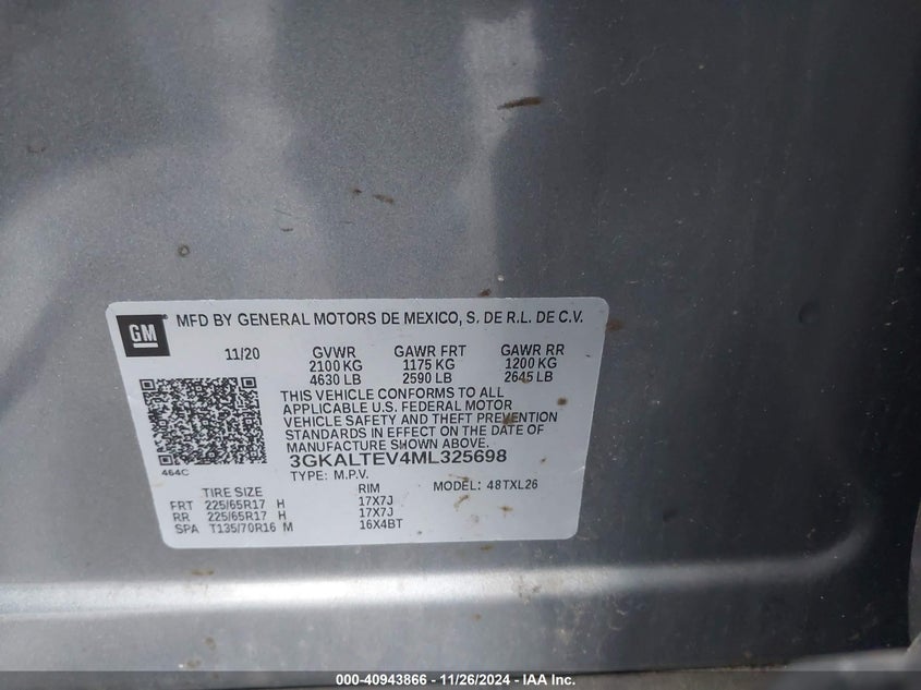 2021 GMC TERRAIN AWD SLE - 3GKALTEV4ML325698