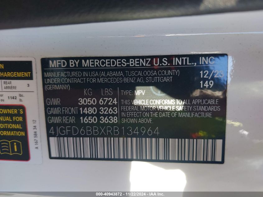 2024 Mercedes-Benz Amg Gle 53 Coupe 4Matic+ VIN: 4JGFD6BBXRB134964 Lot: 40943872