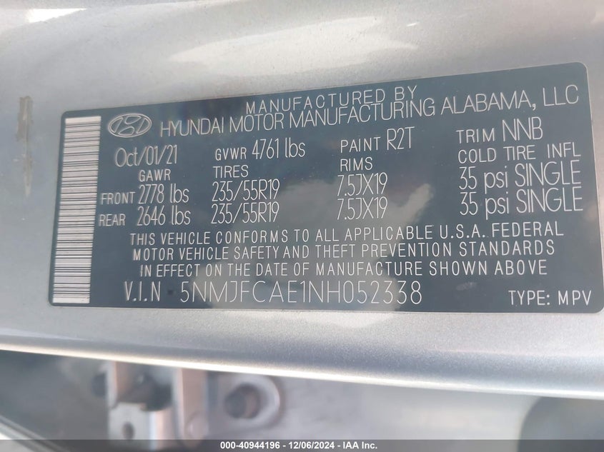 2022 HYUNDAI TUCSON SEL - 5NMJFCAE1NH052338