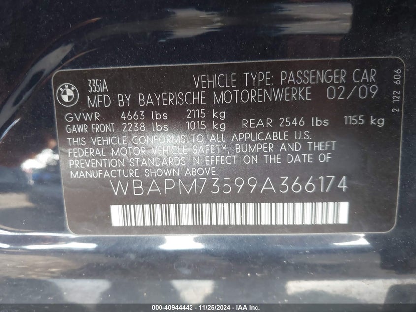 Image 9 of 2009 BMW 335I  salvage vehicle - Lot #40944442 at IAAI