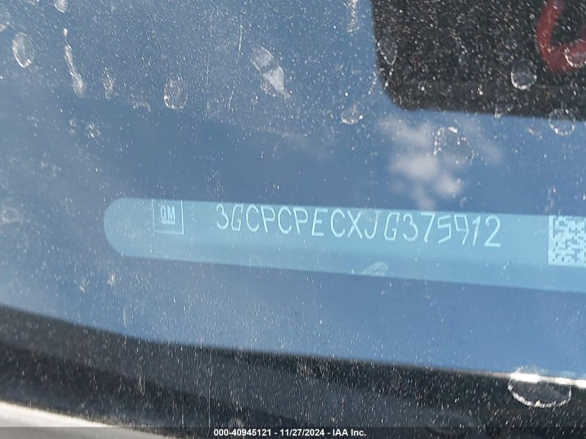 2018 Chevrolet Silverado 1500 Custom VIN: 3GCPCPECXJG375912 Lot: 40945121