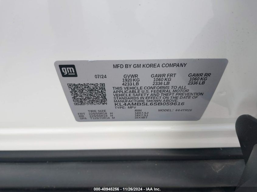 VIN KL4AMBSL6SB059616 2025 BUICK ENCORE GX no.9