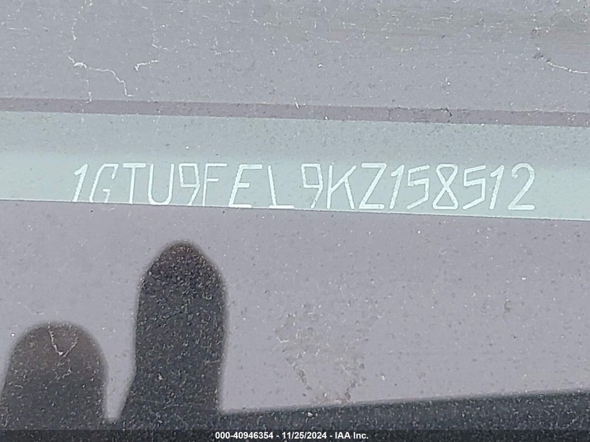 2019 GMC SIERRA VIN: 1GTU9FEL9KZ158512