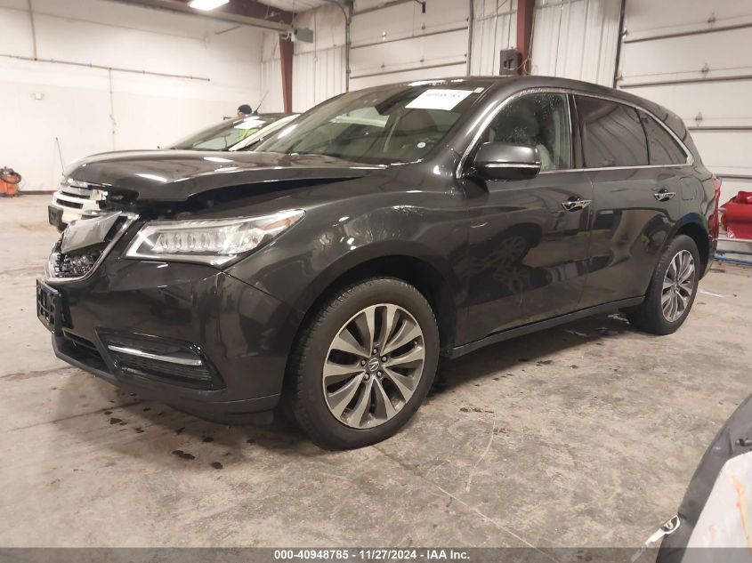 VIN 5FRYD4H47GB028555 2016 ACURA MDX no.2