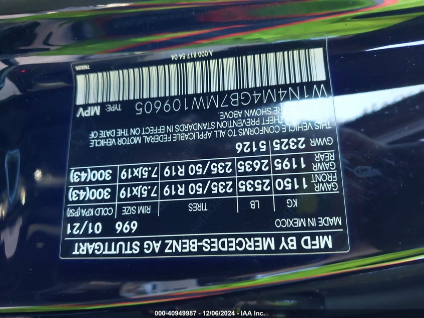 2021 MERCEDES-BENZ GLB 250 - W1N4M4GB7MW109605