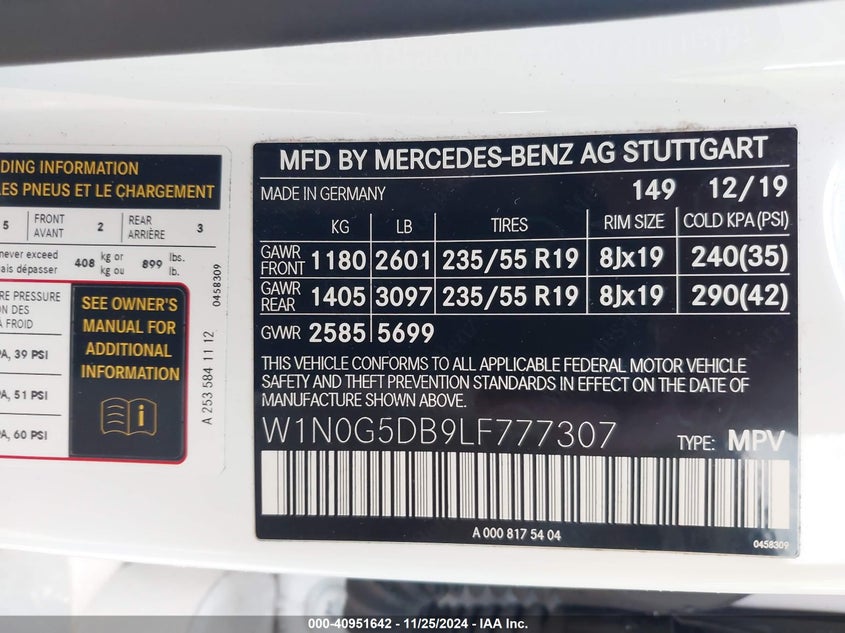 2020 MERCEDES-BENZ GLC 350E 4MATIC - W1N0G5DB9LF777307