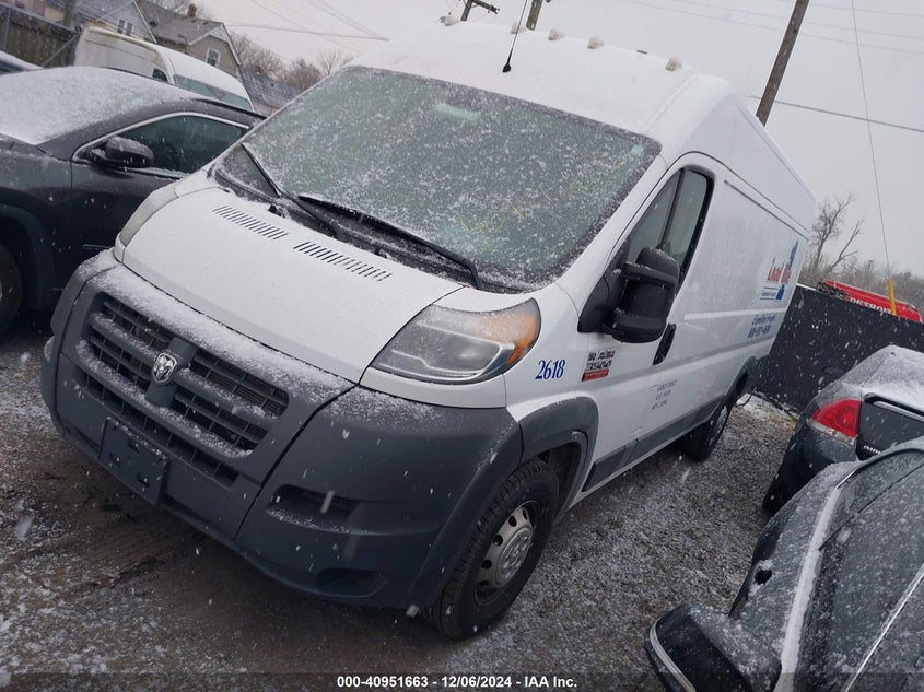 Vin: 3c6urvjg0je149248, lot: 41441459, ram promaster 3500 cargo van high roof 159 wb ext 20182