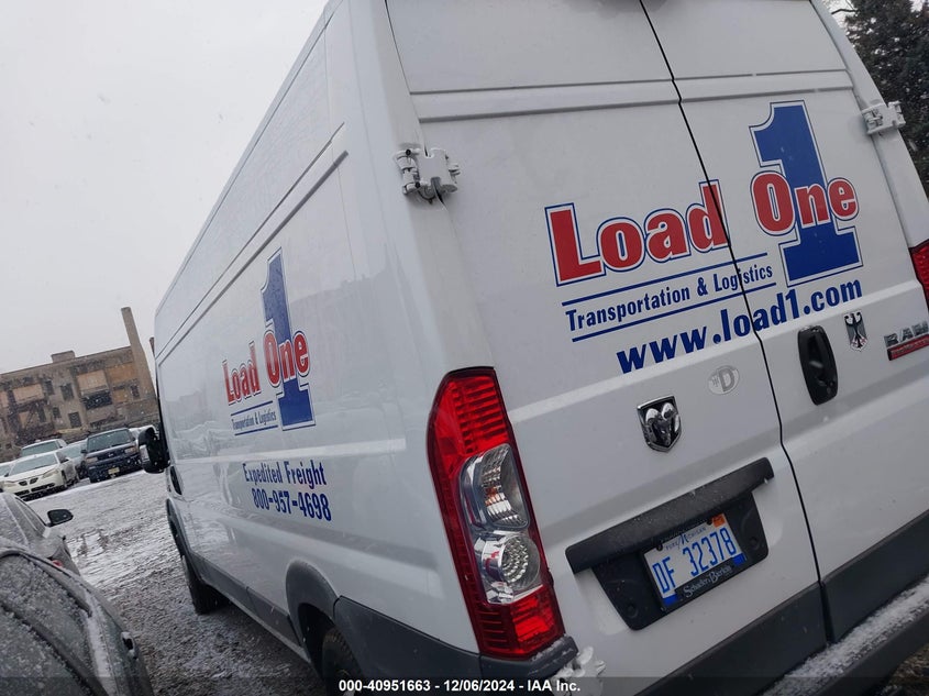 Vin: 3c6urvjg0je149248, lot: 41441459, ram promaster 3500 cargo van high roof 159 wb ext 20183