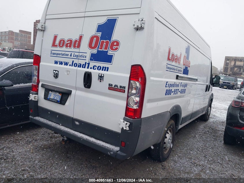 Vin: 3c6urvjg0je149248, lot: 41441459, ram promaster 3500 cargo van high roof 159 wb ext 20184