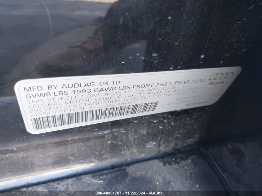 2011 Audi A6 3.2 Premium VIN: WAUAKAFB6BN027378 Lot: 40951707