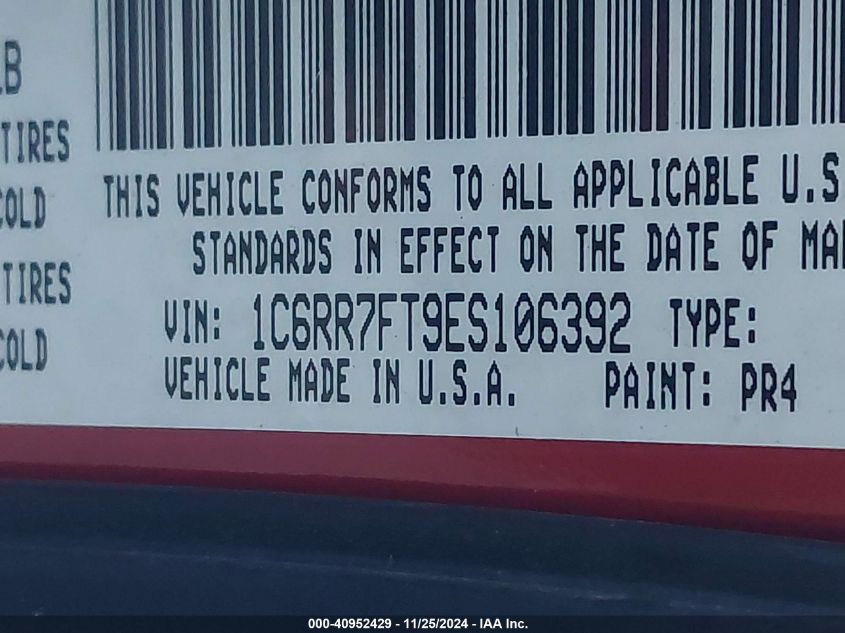 VIN 1C6RR7FT9ES106392 2014 RAM 1500, Express no.9