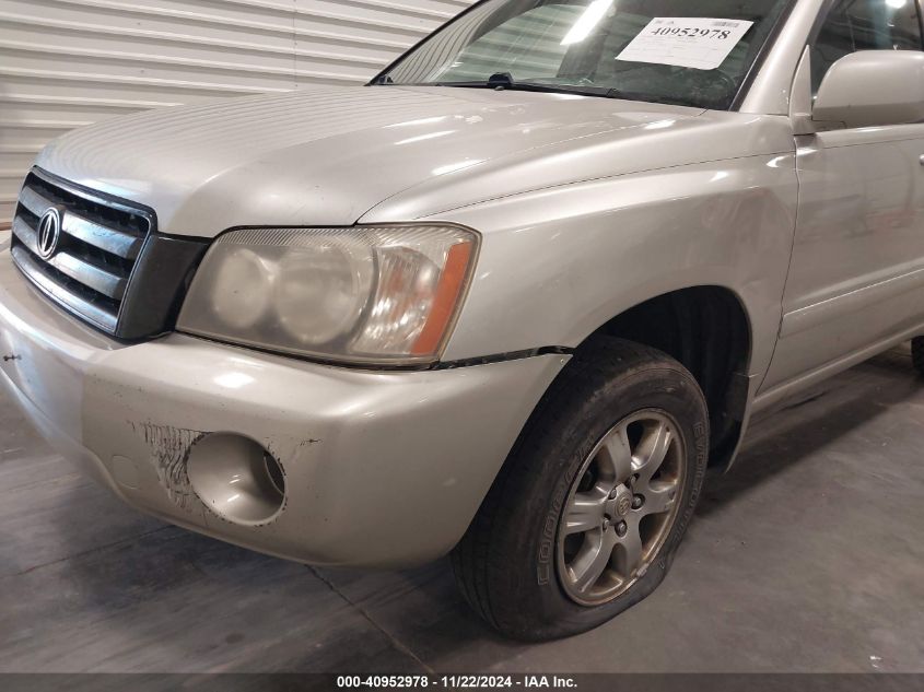 2004 Toyota Highlander V6 W/3Rd Row (A5) VIN: JTEEP21A140038259 Lot: 40952978